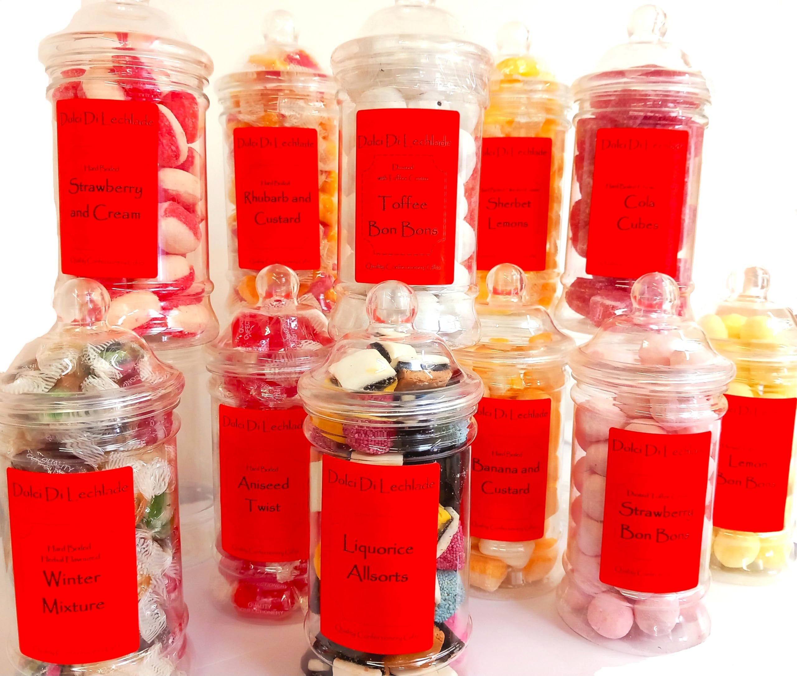 Retro Sweets Gift Jar By Dolci Di Lechlade Sweet Shop - Classic Sweet, Traditional Christmas Santa Stocking Filler Present Candy Advent