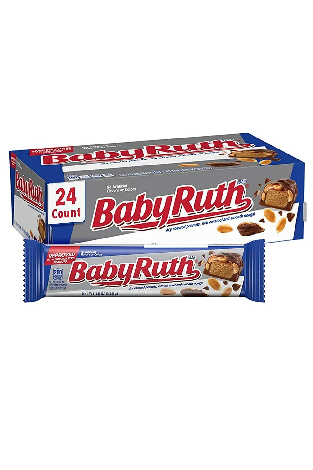 Baby Ruth 2.1oz  59.5g Case Buy of 24 Bars American Chocolate Sweets