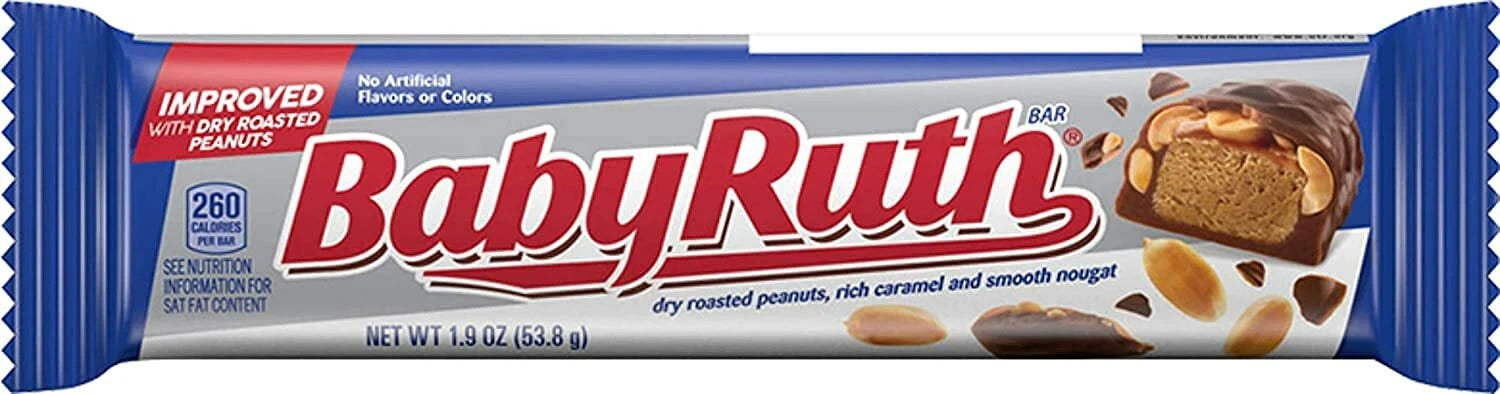 Baby Ruth 2.1oz  59.5g Case Buy of 24 Bars American Chocolate Sweets